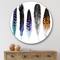 Designart - Colourful Boho Feathers II - Bohemian & Eclectic Metal Circle Wall Art